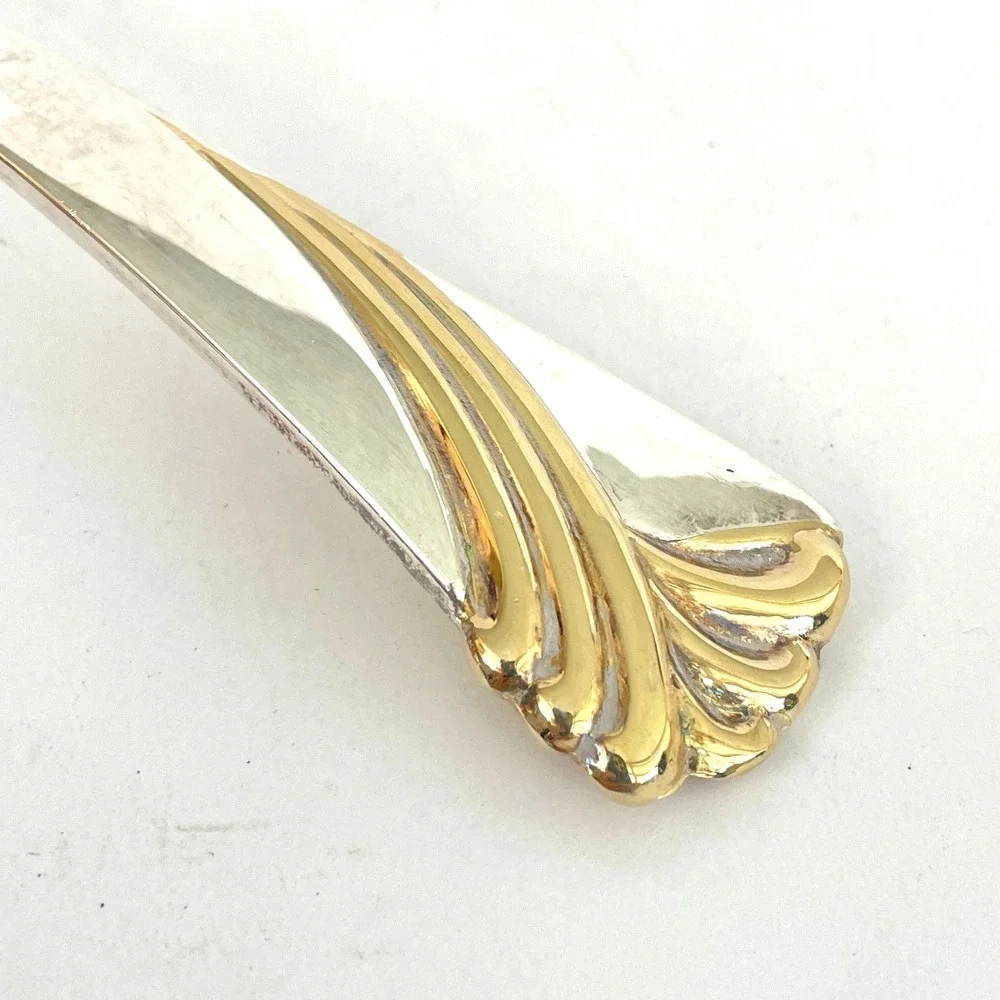 Vintage Lenox Silverplate Lasagna spatula Cake Server Gold Accent Italy Engraved